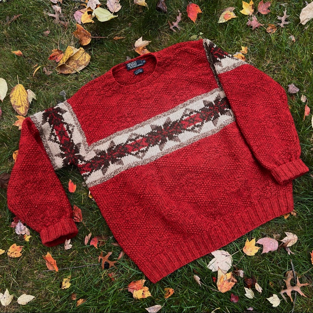 🧶 Vintage Polo by Ralph Lauren hand knit wool sweater